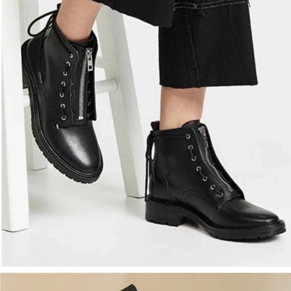 rag & bone Shoes - Rag & Bone Cannon Boots Black Zip up Combat Size 36